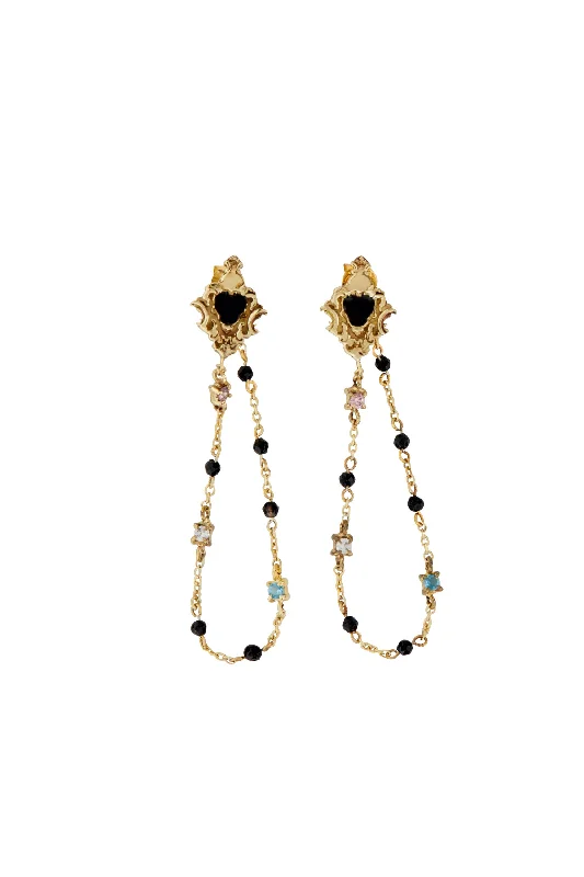 BEADED CHAIN STUDS GOLD BRASS Halter unclassified dresses