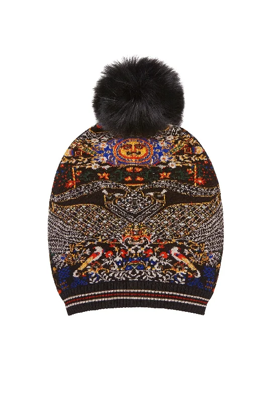 BEANIE WITH DETACHABLE POM POM BEHIND CLOSED DOORS Sleeveless unclassified dresses