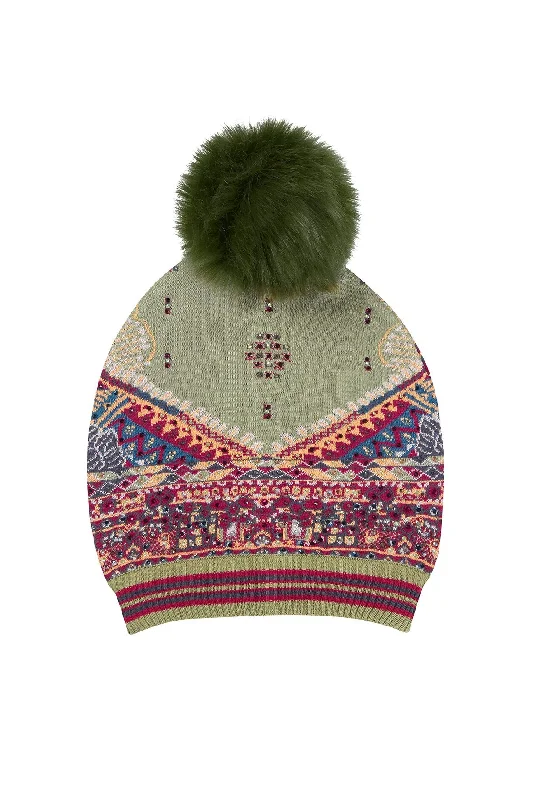 BEANIE WITH DETACHABLE POM POM THE CARAVAN Long sleeve unclassified dresses