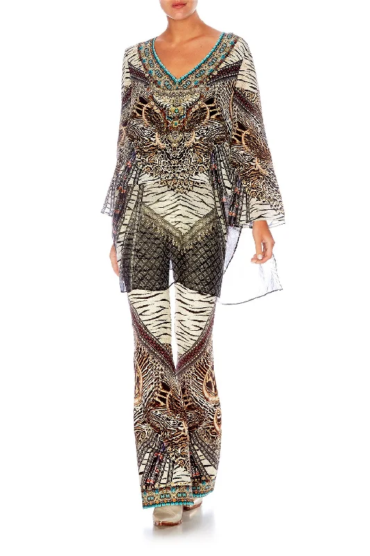 BLOUSE WITH SIDE SPLIT UNDERLAY THE BODYGUARD Dark color unclassified dresses