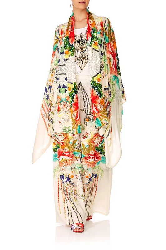 CAPE WITH SILK SCARF MS MAIKO Striped unclassified dresses