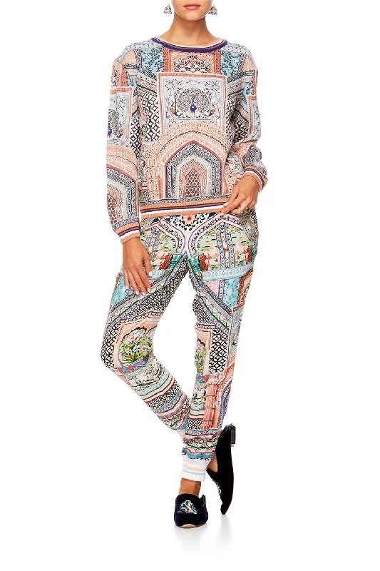 DRAWSTING PANT WITH RIBBING LADY LAKE Flowy unclassified dresses