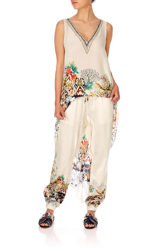 ELASTICISED CUFF PANT LOVE SPELLS Embroidered unclassified dresses