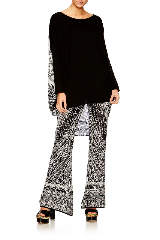 FLARED KNIT PANT HANGING AROUND Comfortable unclassified dresses
