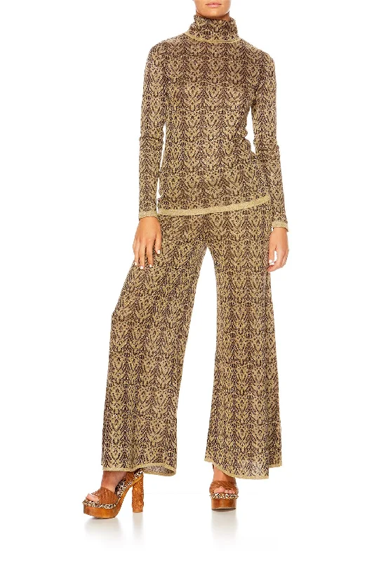 FLARED KNIT TROUSER THE GYPSY LOUNGE Tiered unclassified dresses