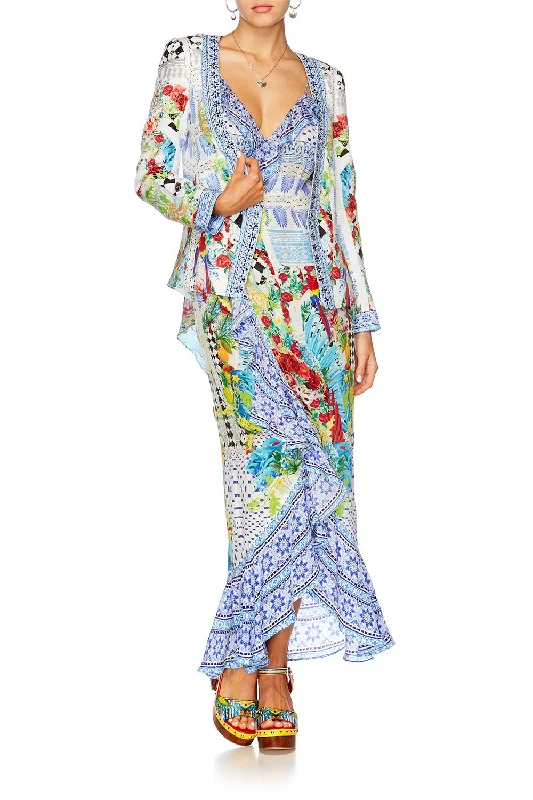 JACKET WITH TIE BACK MASKING MADNESS Chiffon unclassified dresses