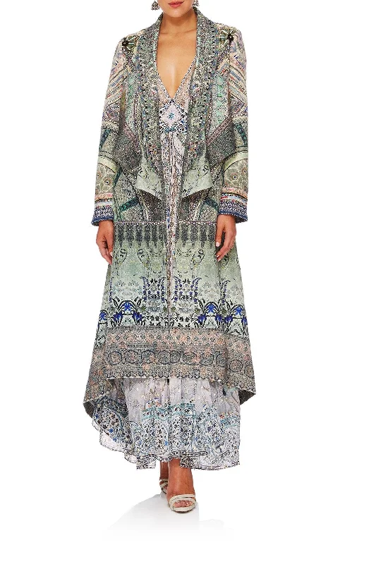 JACKET WITH WATERFALL LAPEL MAMAS HOME Denim unclassified dresses