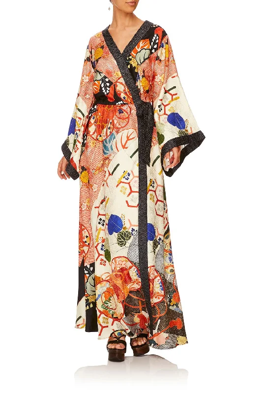 KIMONO WRAP DRESS KISSING THE SUN Beaded unclassified dresses