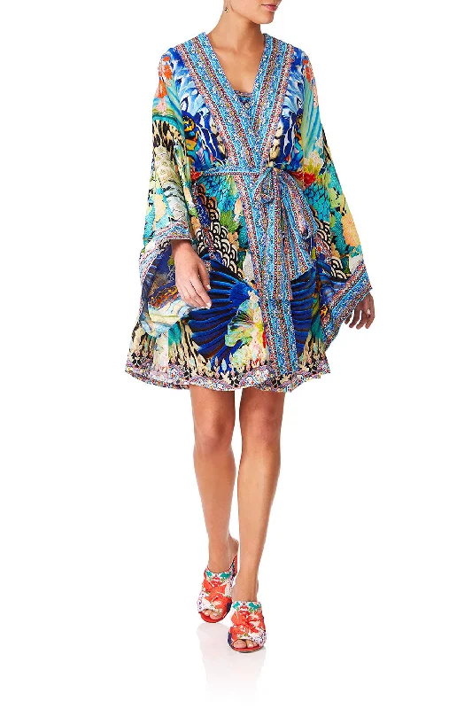 KIMONO W/TIE BELT SPACE COWGIRL Color block unclassified dresses