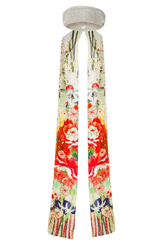 KNITTED HEAD BAND WITH SILK SCARF MS MAIKO Club unclassified dresses