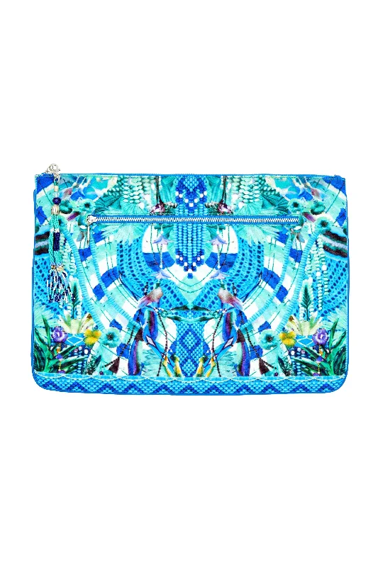 LARGE CANVAS CLUTCH AMAZON AZURE Formal unclassified dresses
