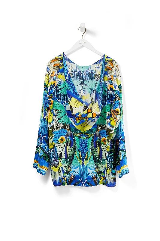MEN'S HOODED MANTAN AMAZON AZURE Club unclassified dresses