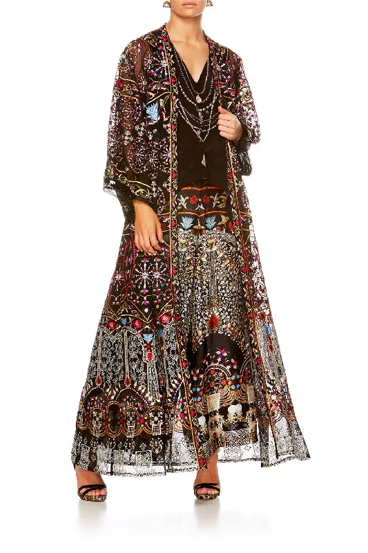 MESH ROBE WITH ELASTIC WAIST BACK CHAMBER OF REFLECTIONS Stylish unclassified dresses