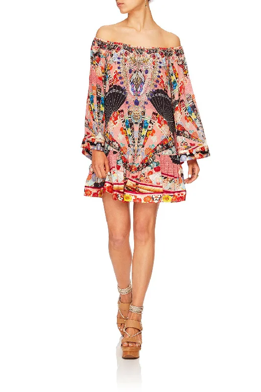 OFF SHOULDER FRILL HEM DRESS POSTCARDS FROM MARS Velvet unclassified dresses