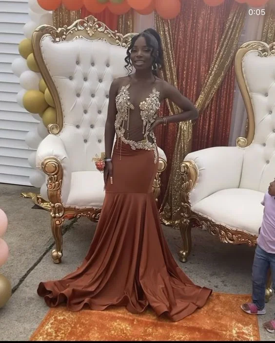 Orange Sheath Beading Crsytals African Prom Dress Evening Dress Lounge unclassified dresses