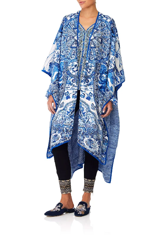 OVERSIZED THROWOVER PONCHO ETERNITY'S EMPIRE Floral unclassified dresses