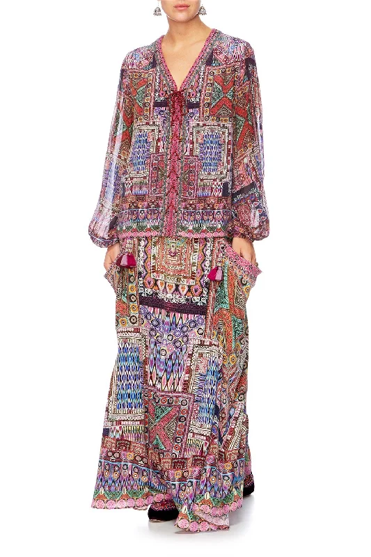 PEASENT BLOUSE WITH FRONT LACING THE JAIPUR FOUR Bright color unclassified dresses