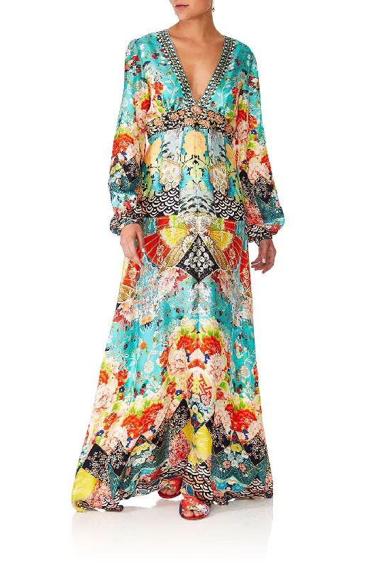 PRINTED LANTERN SLEEVE DRESS GALAXY GIRL Tiered unclassified dresses