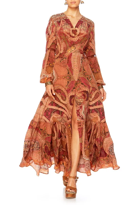 QUILTED YOKE WRAP DRESS FAMILY GATHERING Vacation unclassified dresses