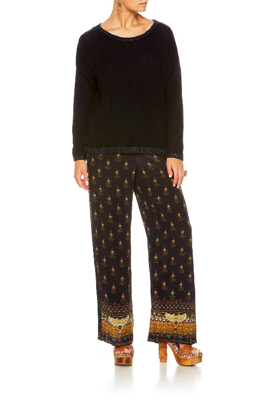 REVERSABLE CASHMERE PRINTED KNIT BLISS OF BOHEMIA Smocked unclassified dresses