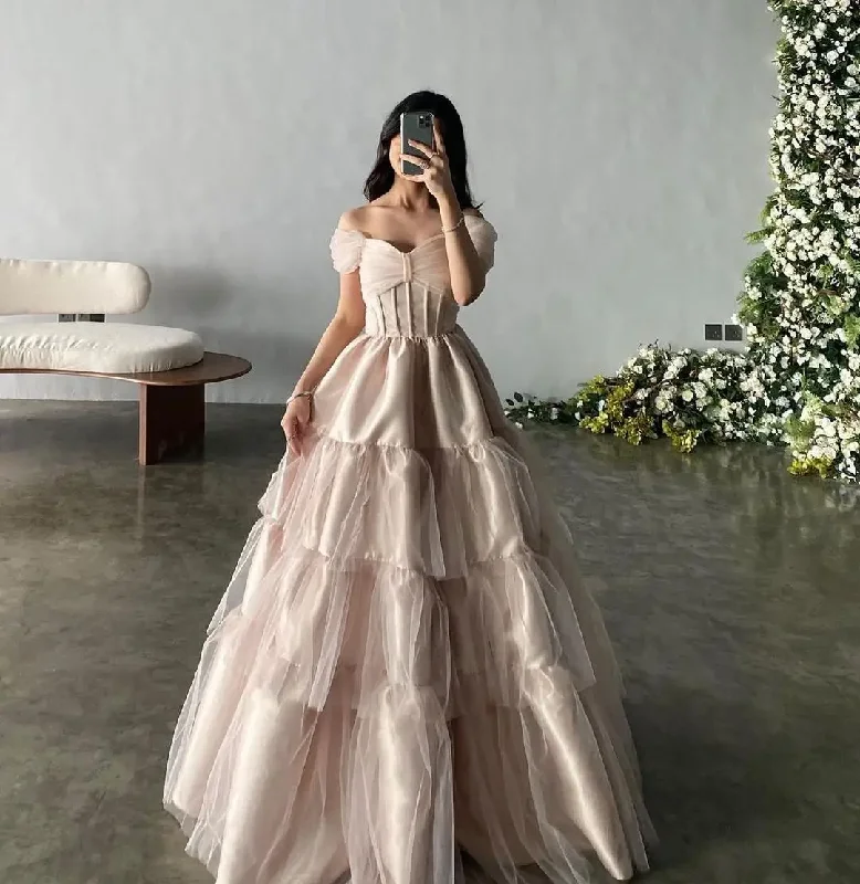 Romantic Prom Dresses 2024 Off-Shoulder A-Line Floor-Length Princess Customized Formal Occasion Dresses Vestidos De Graduación Popular unclassified dresses