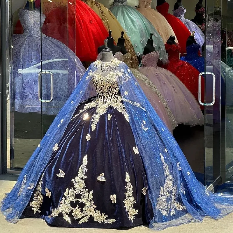 Royal Blue Quinceanera Dresses Ball Gown Sweetheart Sparkly Appliques Puffy Sweet 16 Dresses 15 Años Mexican Sequin unclassified dresses