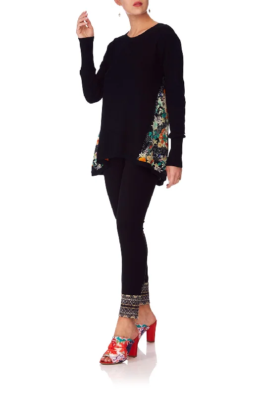 SILK GAUDET KNIT MIDNIGHT MOONCHILD Embroidered unclassified dresses