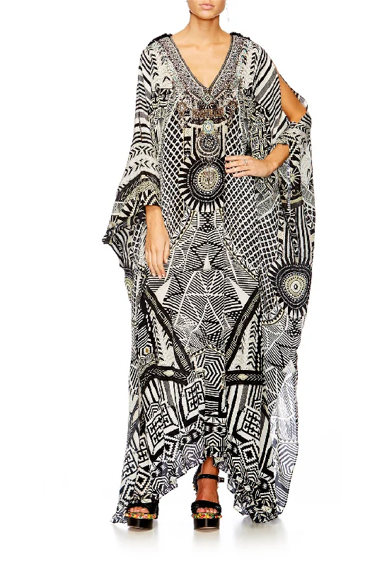 SLIT FRONT & SLEEVE KAFTAN HANGING AROUND Lounge unclassified dresses