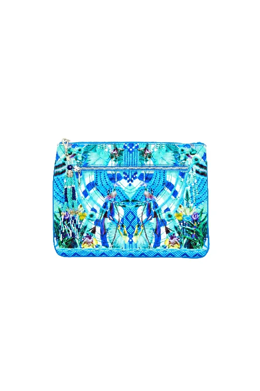 SMALL CANVAS CLUTCH AMAZON AZURE Embroidered unclassified dresses