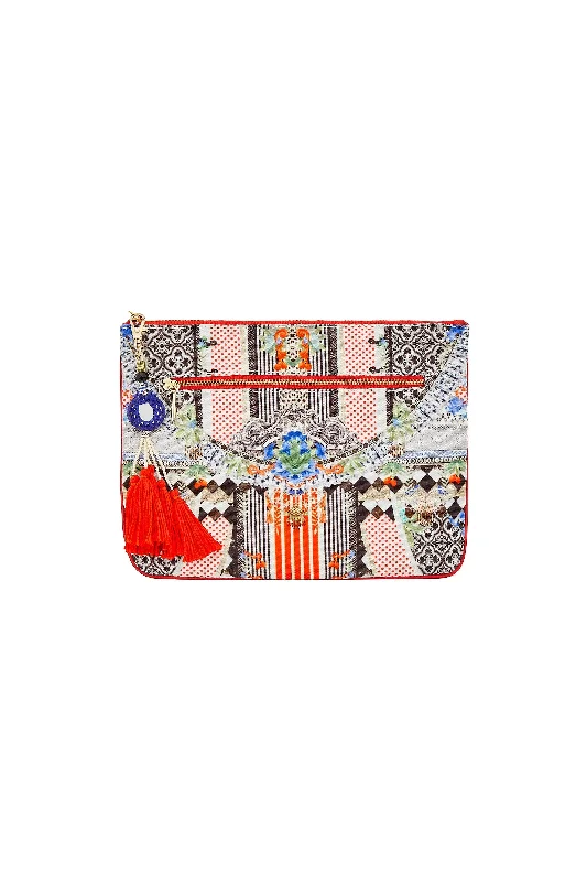 SMALL CANVAS CLUTCH MEET ME HERE Sequin unclassified dresses
