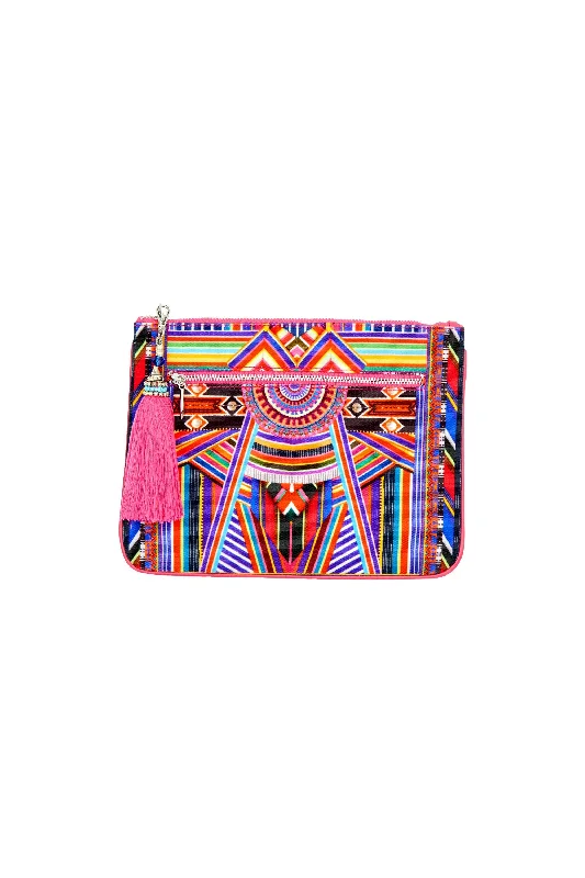 SMALL CANVAS CLUTCH TSACHILA BLESSING Satin unclassified dresses