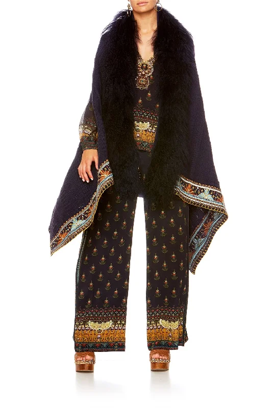 STITCH MIX SHEARLING CAPE BLISS OF BOHEMIA Luxury unclassified dresses