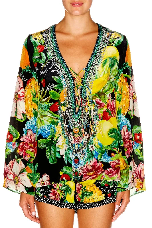 TIE FRONT BLOUSE CALL ME CARMEN Bodycon unclassified dresses