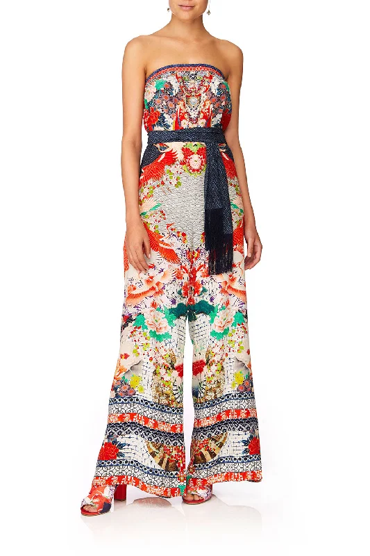 TIE WAIST STRAPLESS JUMPSUIT GEISHA GIRL Denim unclassified dresses