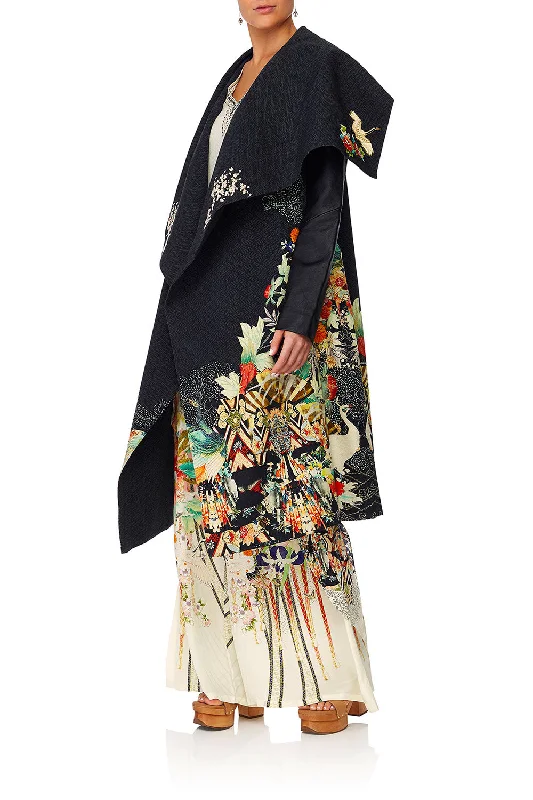 WATERFALL COLLAR COAT MIDNIGHT MOONCHILD Everyday wear unclassified dresses