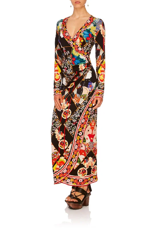 WRAP DRESS WITH TIE STAR GIRL Backless unclassified dresses