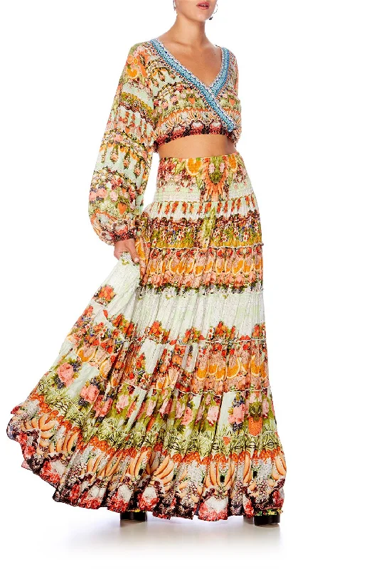WRAP FRONT MIDRIFF BLOUSE SAMBA SALADA Dark color unclassified dresses