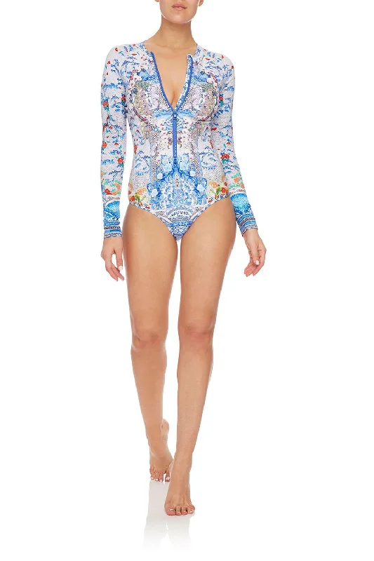 ZIP FRONT PADDLESUIT GEISHA GATEWAYS Tiered unclassified dresses